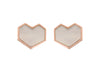 Regina Cassandra in Hearty - 22K Rose Gold Plated Mother of Pearl Studs Heart Earrings