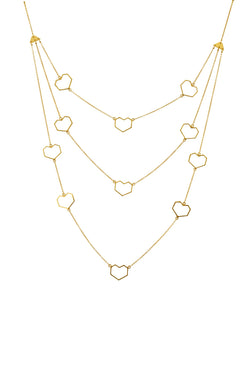 Contour - 22K Gold Plated Heart Layered Chain Neckpiece