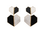 Rakulpreet chrome earrings by Varnika Arora featuring sleek, shiny metallic design with intricate detailing on a white background.