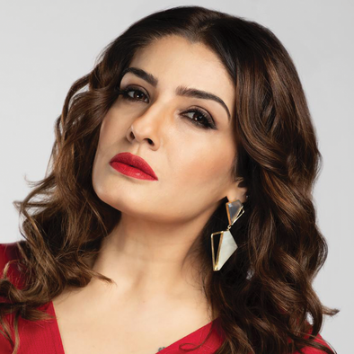 Raveena Tandon in Thinis Earrings